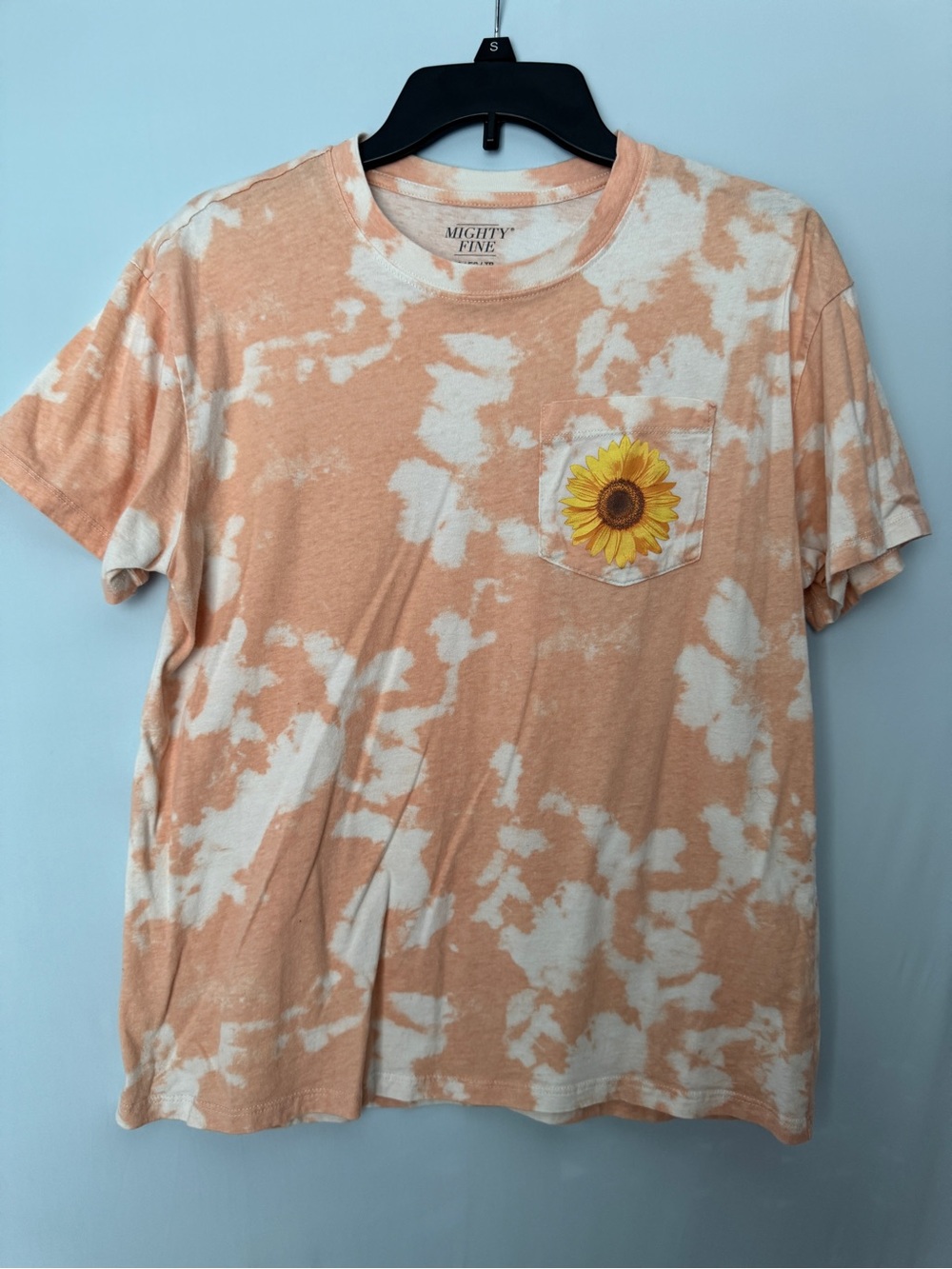 Mighty Fine Womens XS 100% Cotton Tie Dye Coral Sunflower Landscape T-shirt